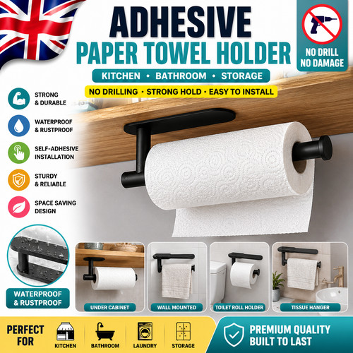 Kitchen roll holder self - holder,